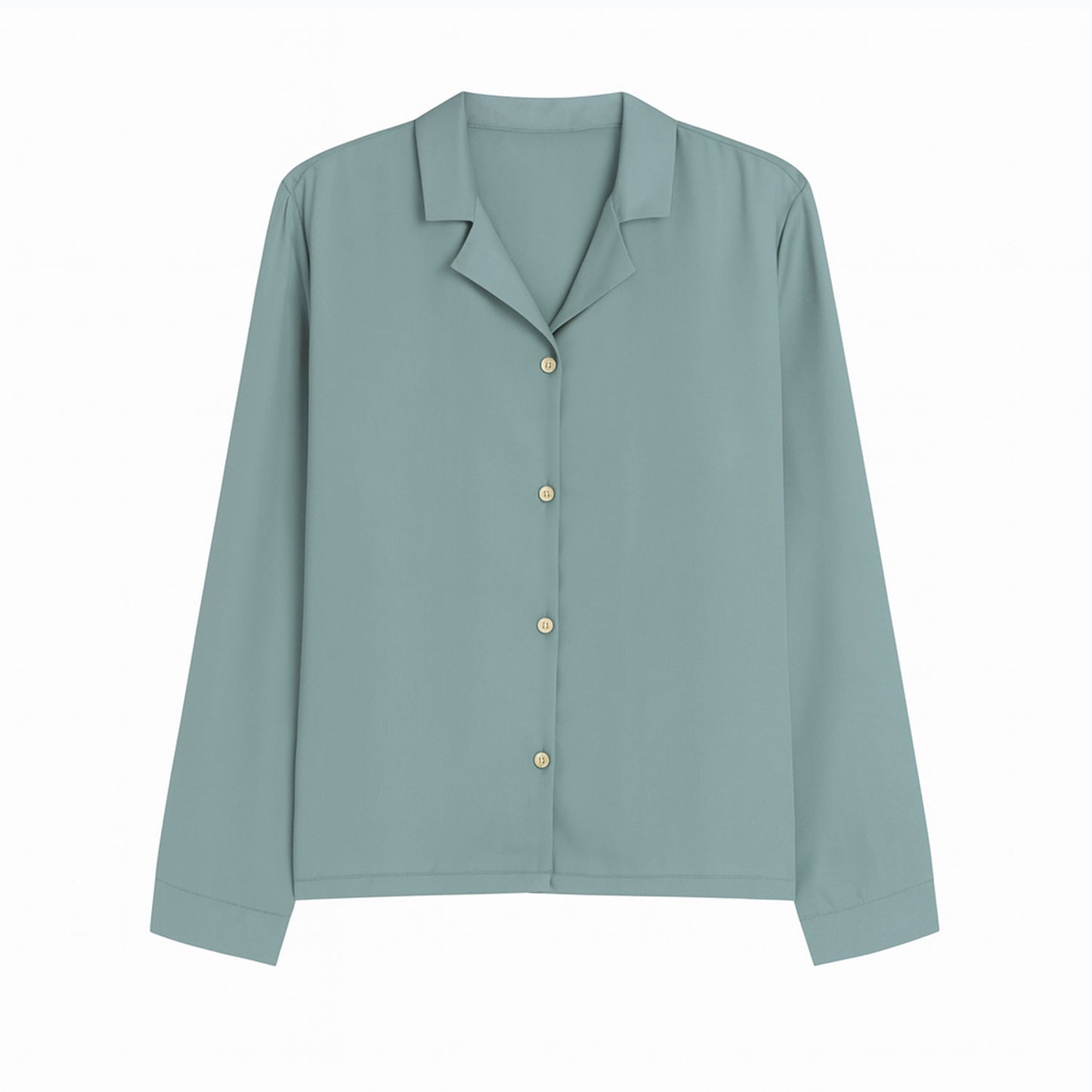 Langarm Pyjama-Oberteil Damen aus Bambus Lyocell Salbei