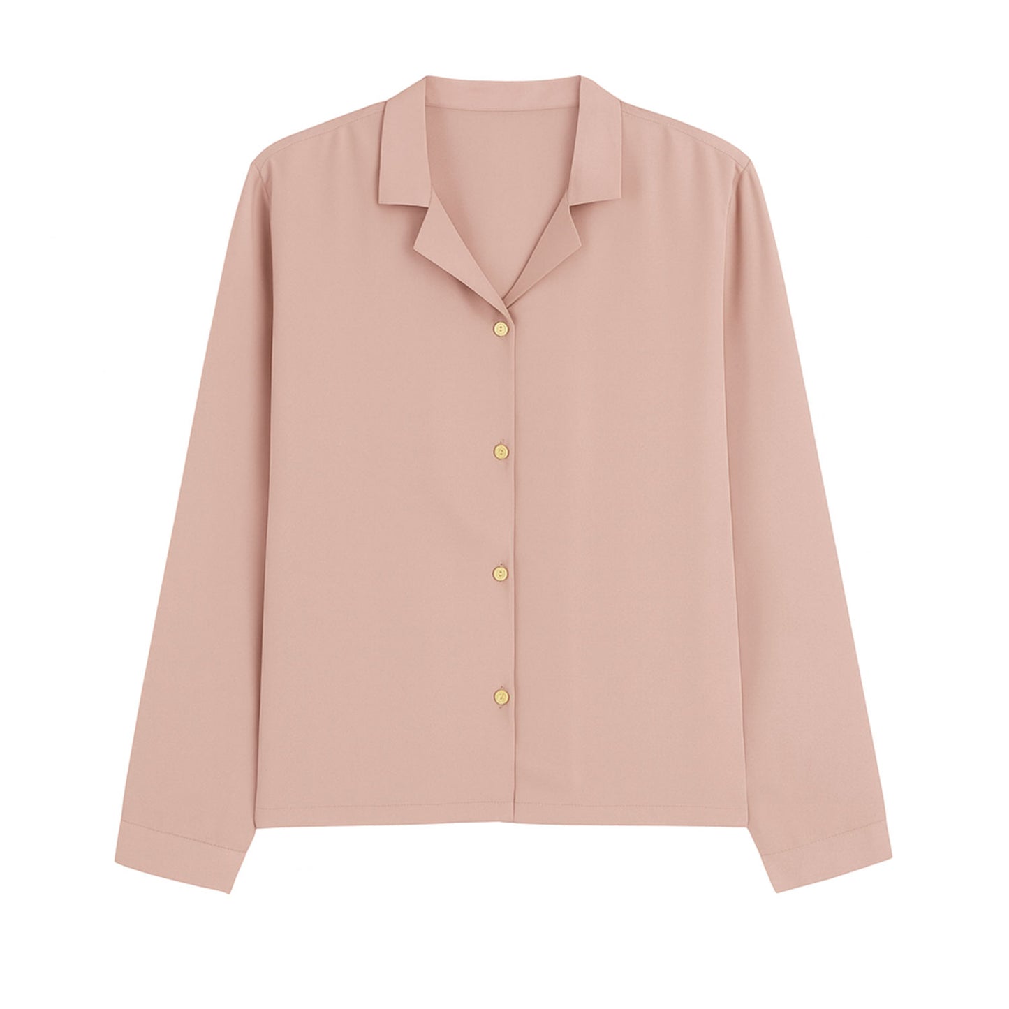 Langarm Pyjama-Oberteil Damen aus Bambus Lyocell Puder
