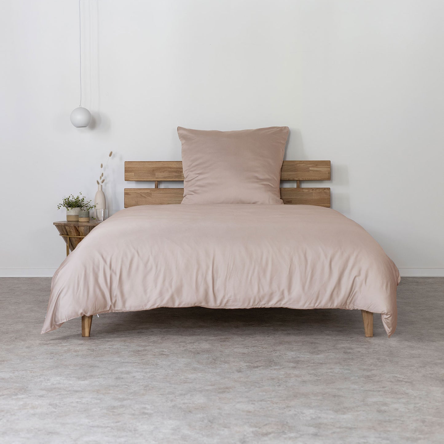 Bambus Lyocell Bettwäsche-Set Beige 155x220 / 80x80