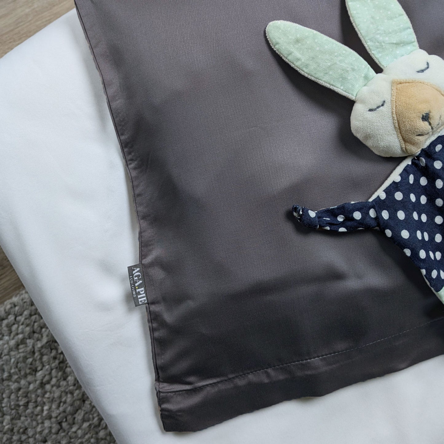 Bambus Lyocell Kopfkissenbezug für Kinder Dunkelgrau 60x40