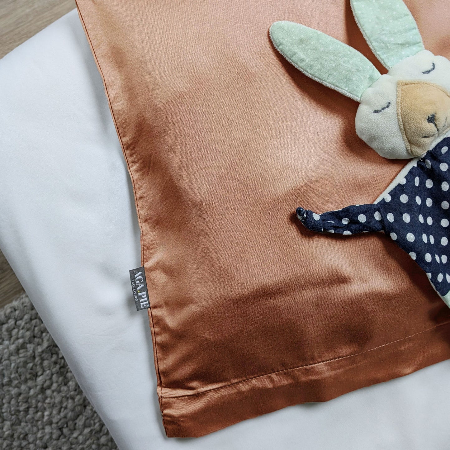 Bambus Lyocell Kopfkissenbezug für Kinder Rostbraun 60x40