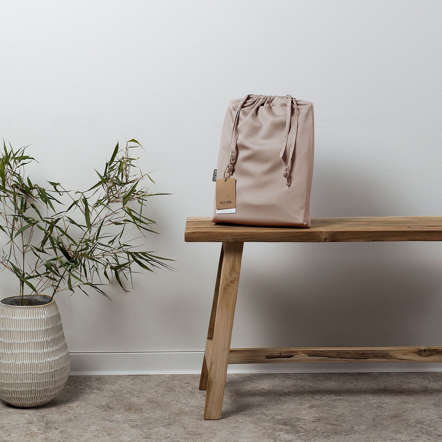 Bambus Lyocell Spannbettlaken für Kinder Beige 60x120
