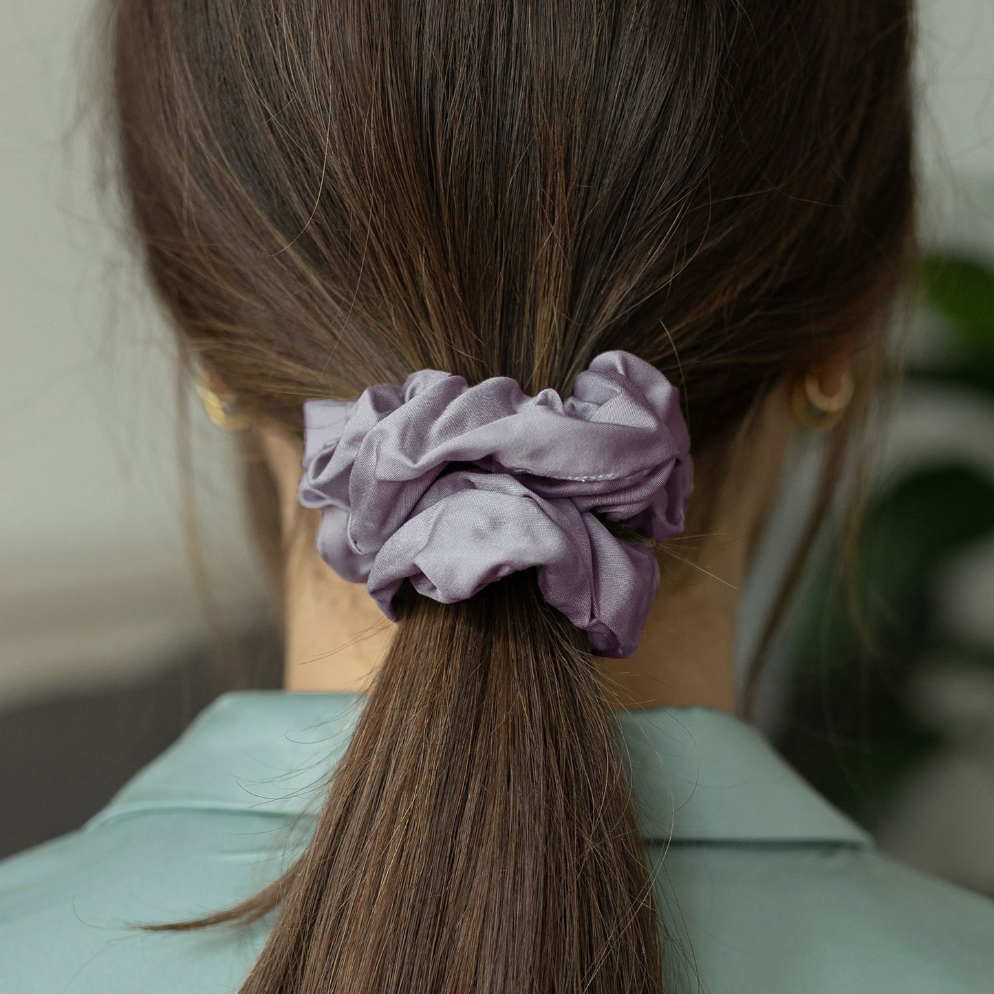 Bambus Lyocell Scrunchie-Set in Flieder