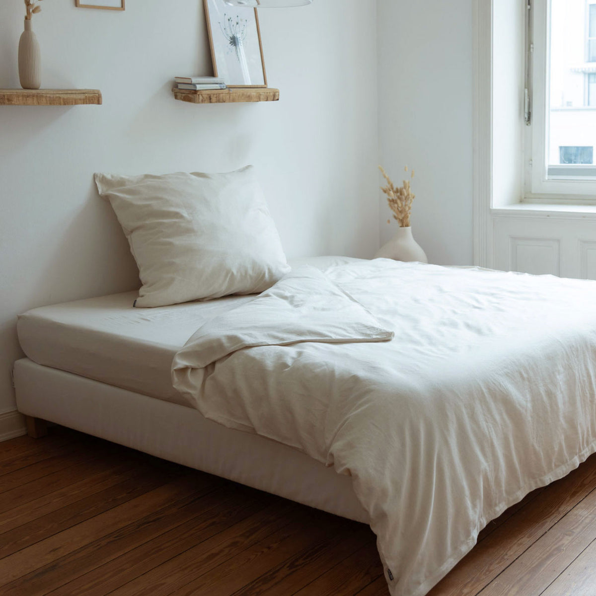 ADDSOUL Bettwäsche Set Paris 135x200+80x80cm - Matcha Mit Rüschen