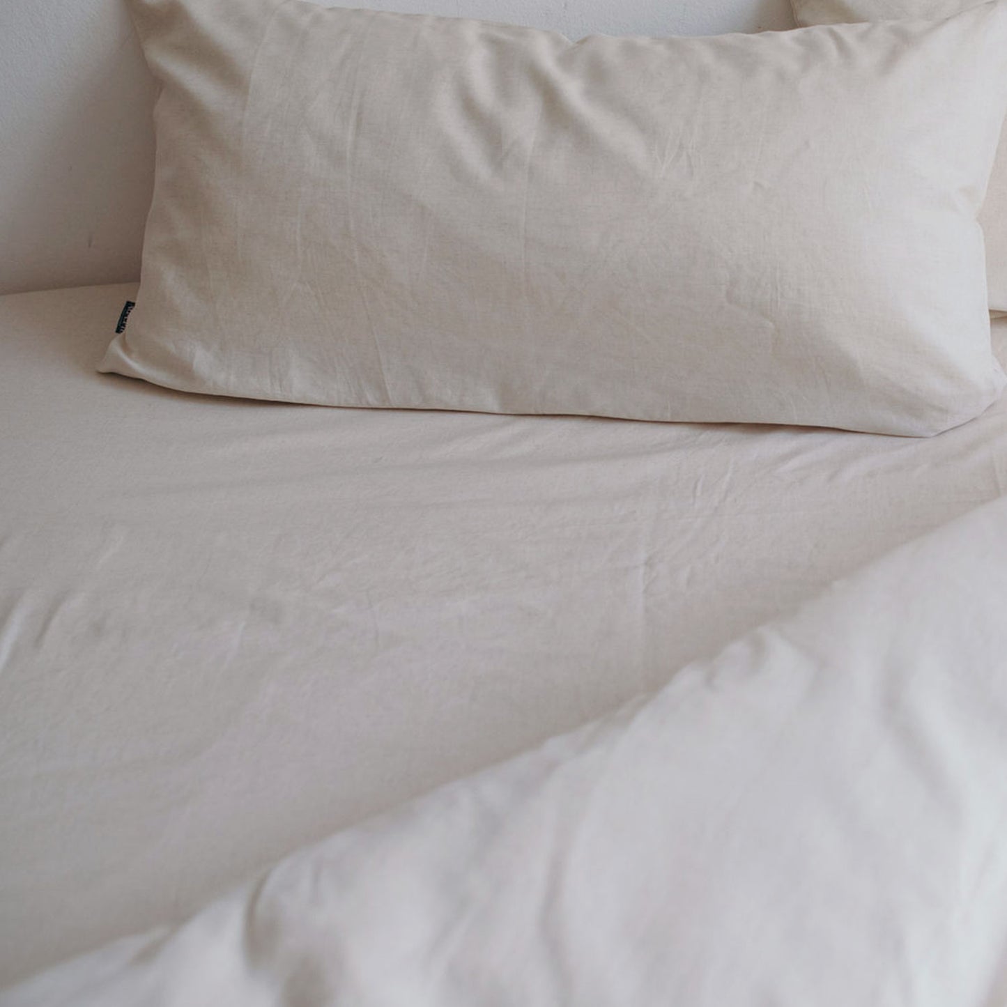 Leinen Bambus Spannbettlaken Creme 90x200