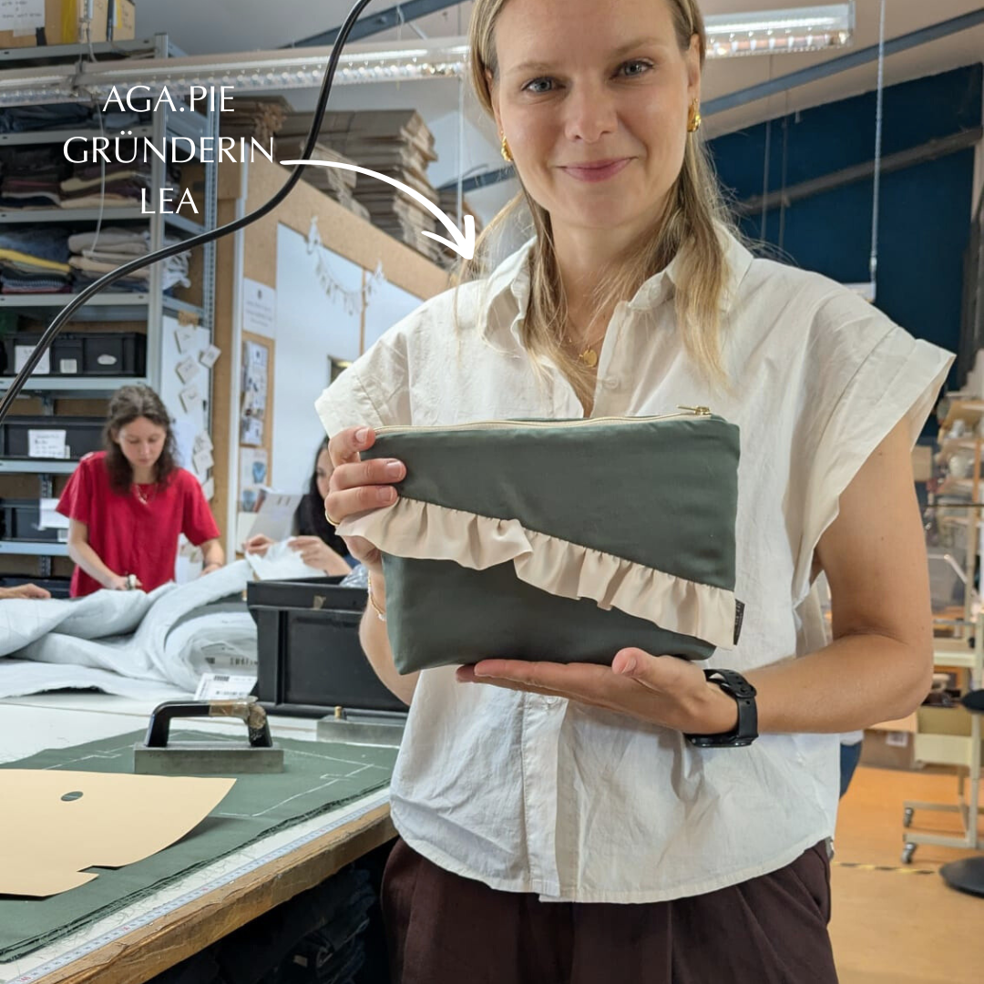 Bambus Lyocell Kosmetiktasche Dunkelgrün