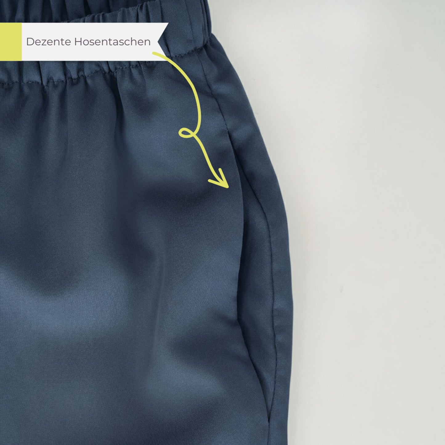 Lange Pyjamahose Damen aus Bambus Lyocell Dunkelblau