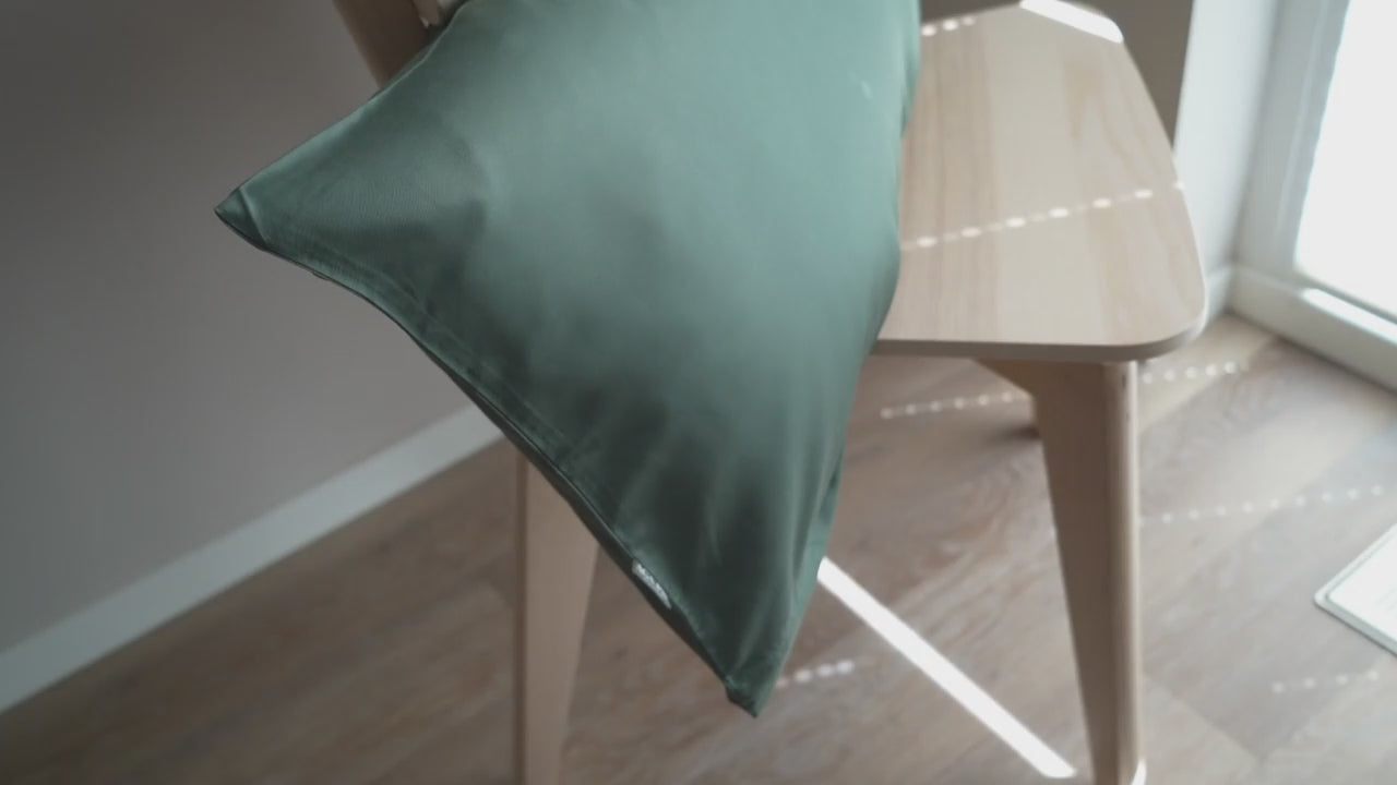 Laden und Abspielen von Videos im Galerie-Viewer, Bambus Lyocell Kopfkissenbezug Dunkelgrün 80x40