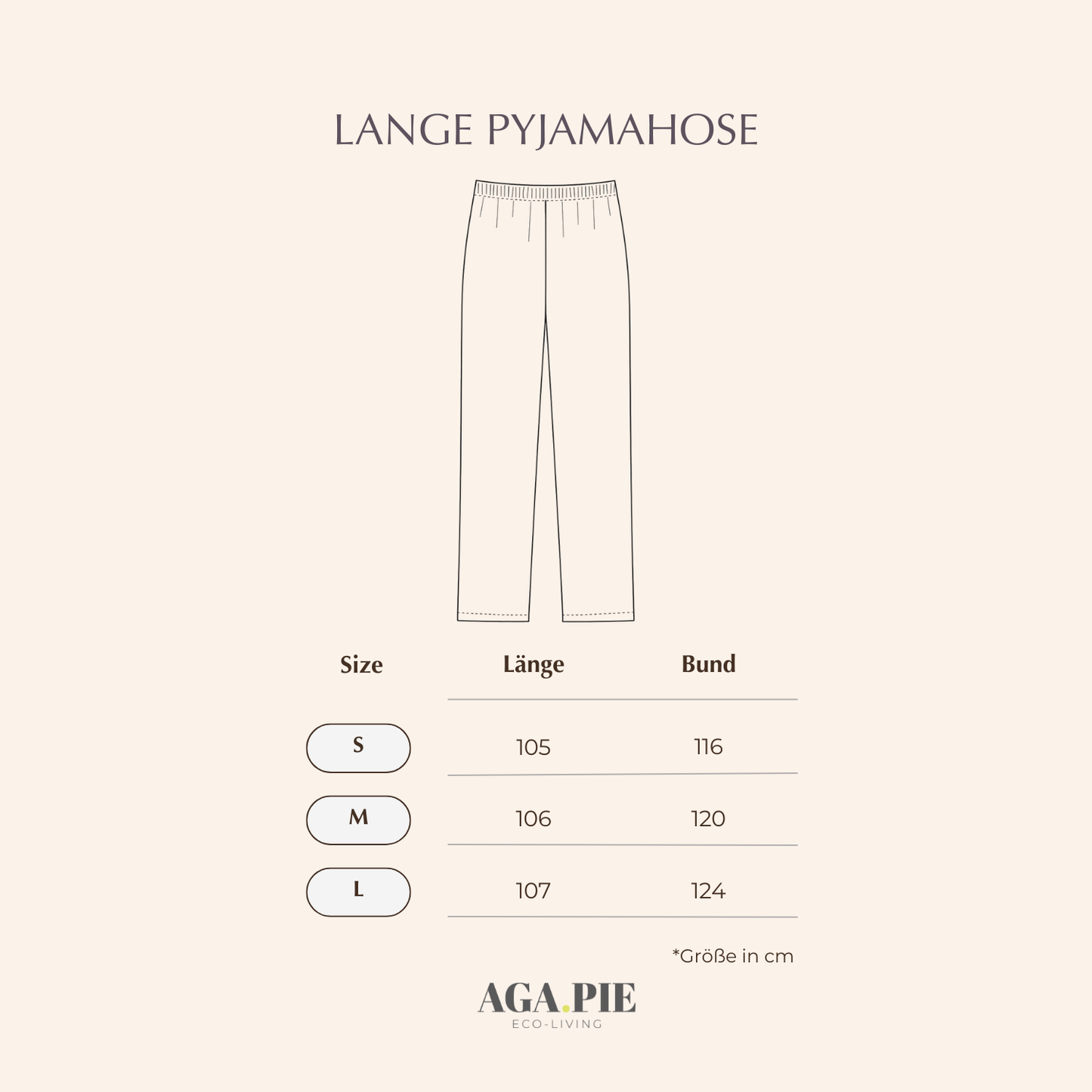Lange Pyjamahose Damen aus Bambus Lyocell Salbei