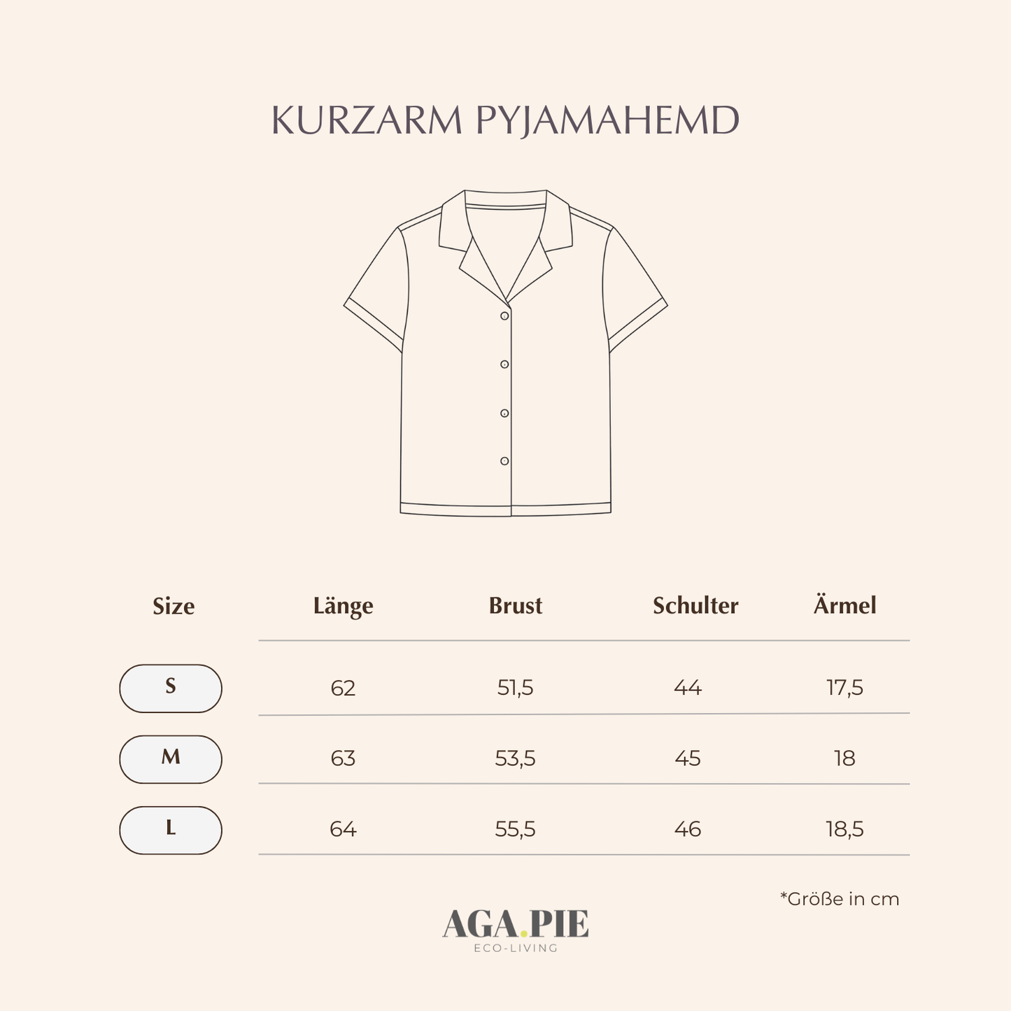 Kurzarm Pyjama-Oberteil Damen aus Bambus Lyocell Salbei