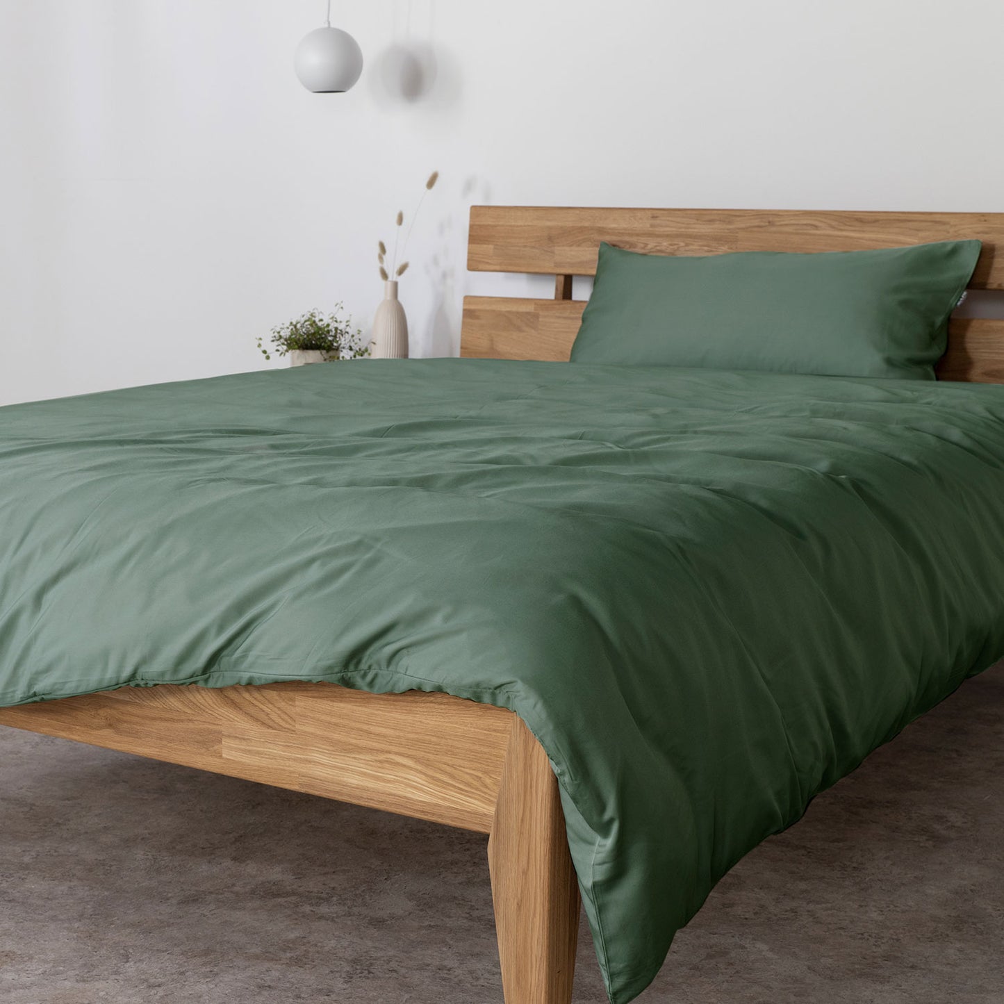Bambus Lyocell Bettwäsche-Set Dunkelgrün 135x200 / 80x40