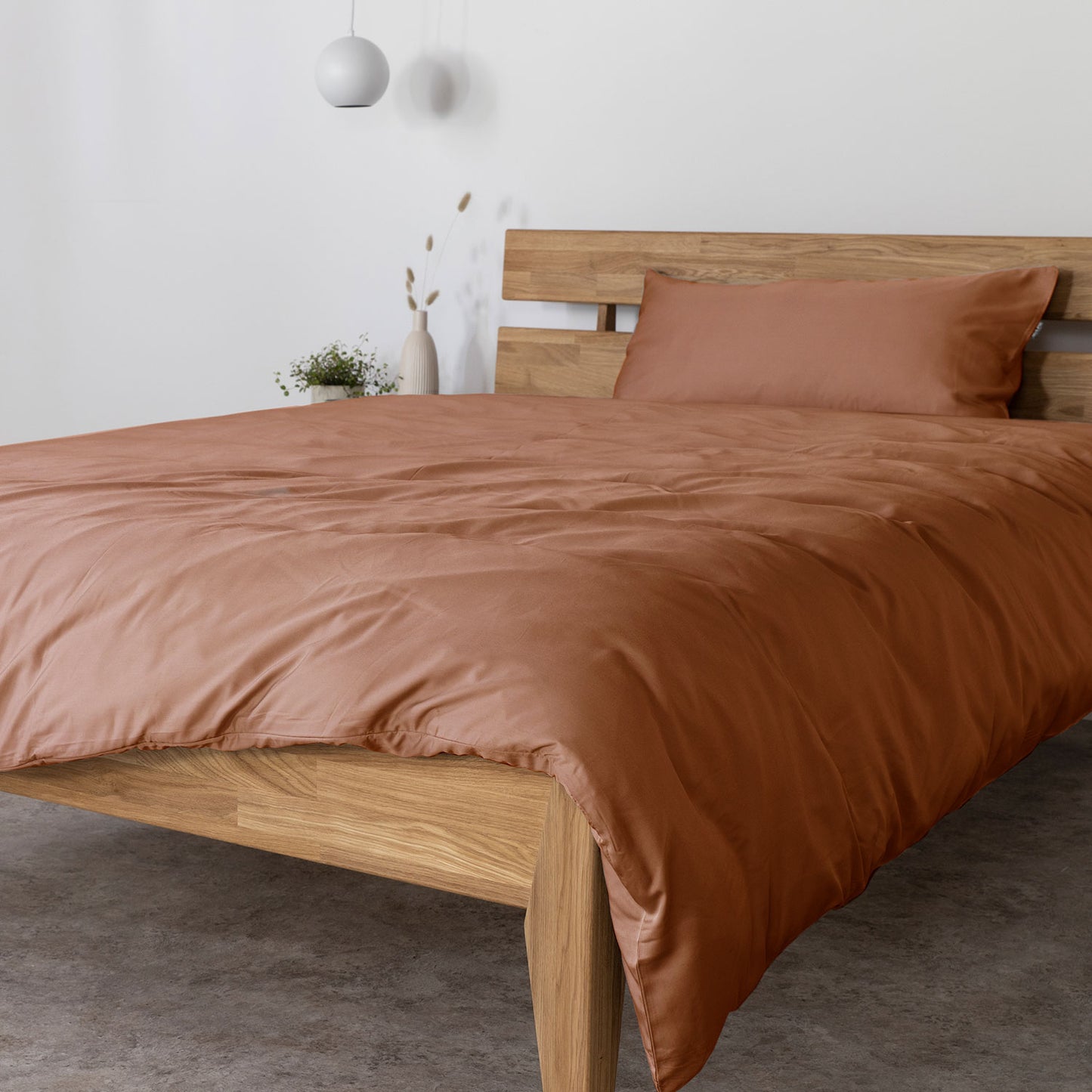 Bambus Lyocell Bettwäsche-Set Rostbraun 135x200 / 80x40