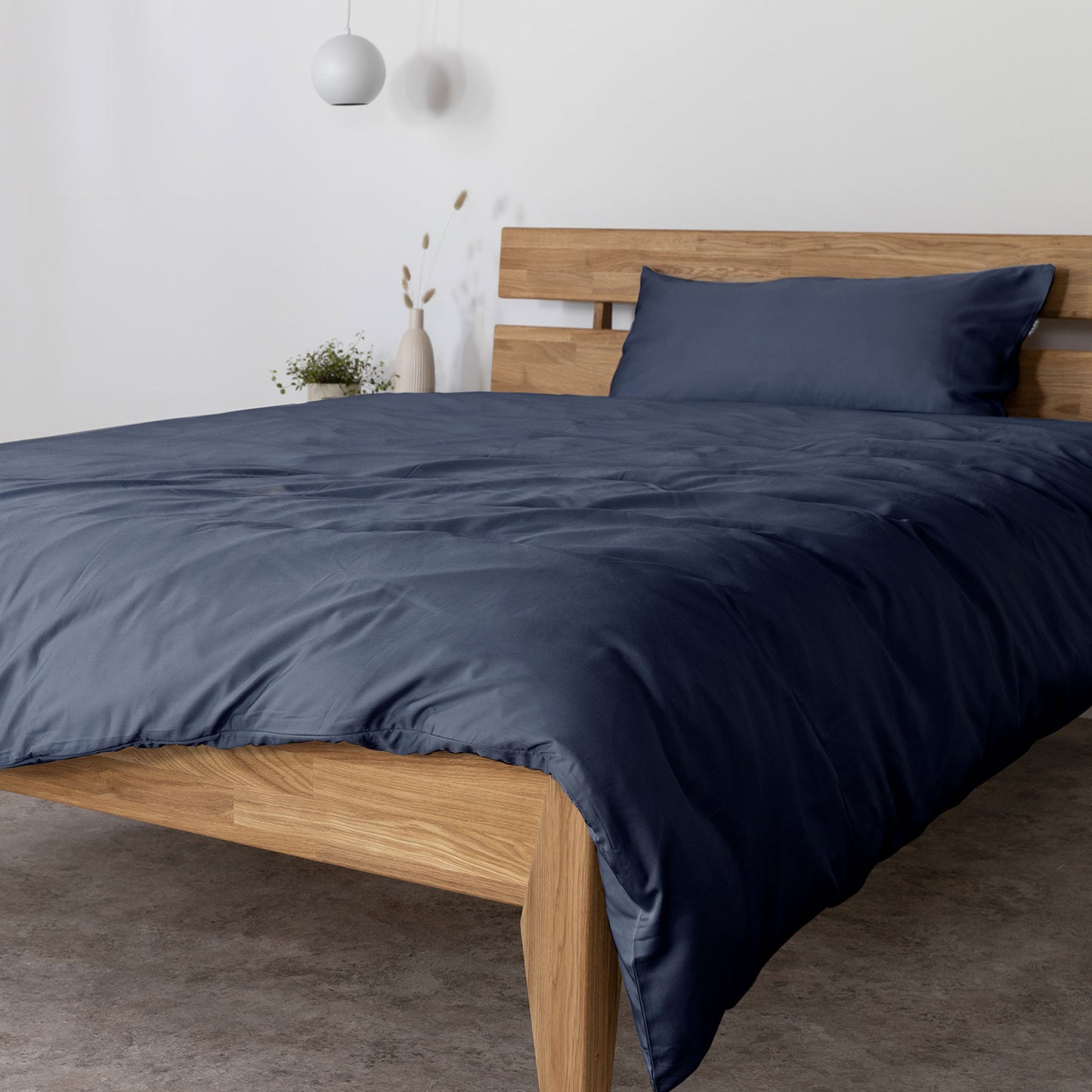 Bambus Lyocell Bettwäsche-Set Dunkelblau 155x220 / 80x40