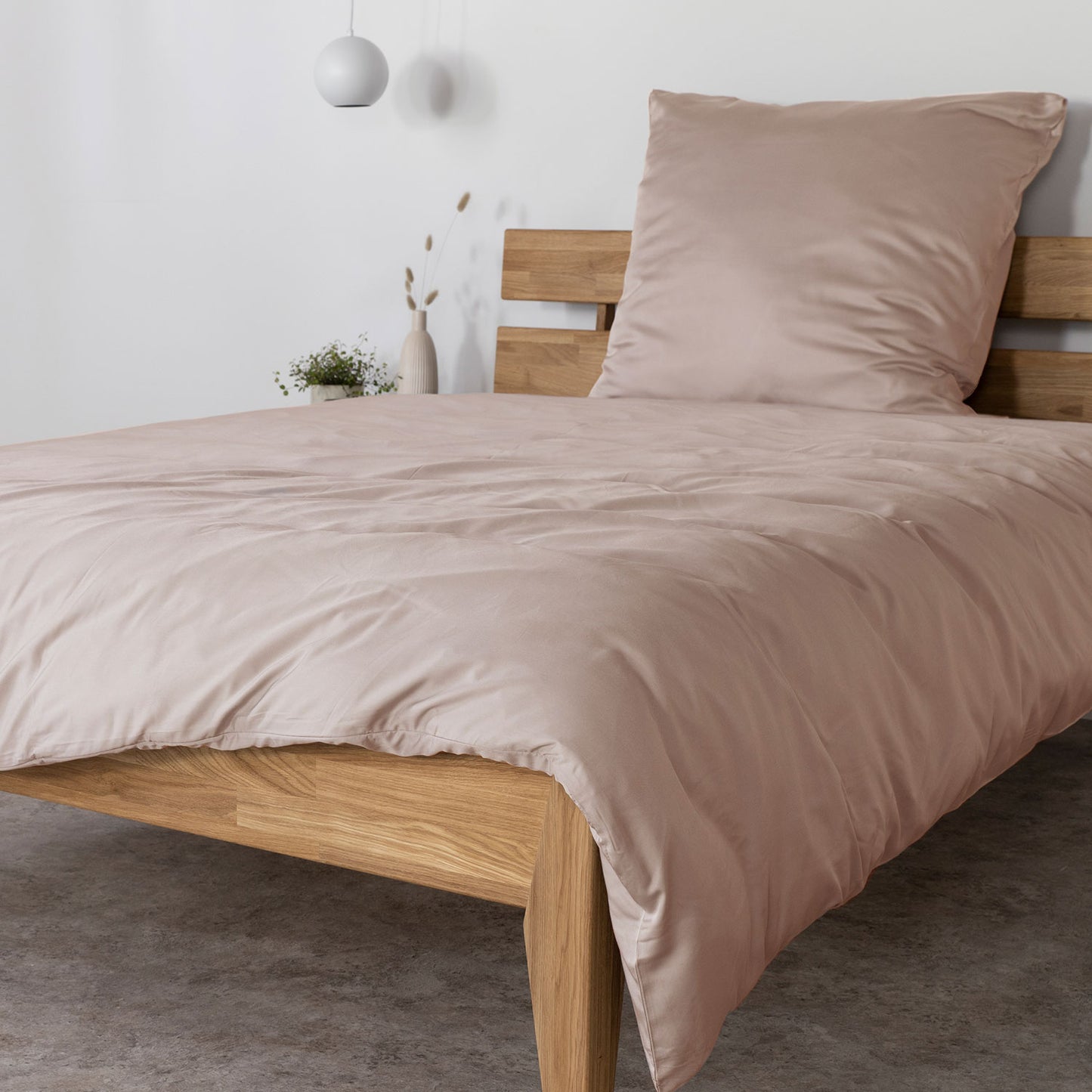 Bambus Lyocell Bettwäsche-Set Beige 155x220 / 80x80