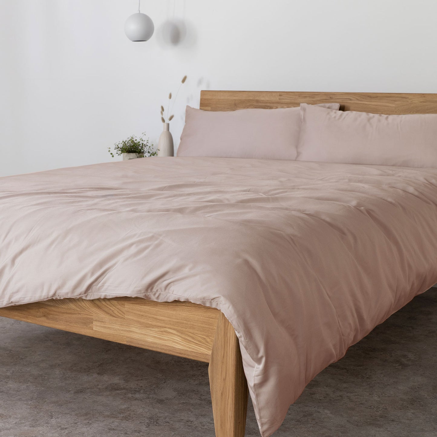 Bambus Lyocell Bettwäsche-Set Beige 200x200 / 80x40 (2 Stk)
