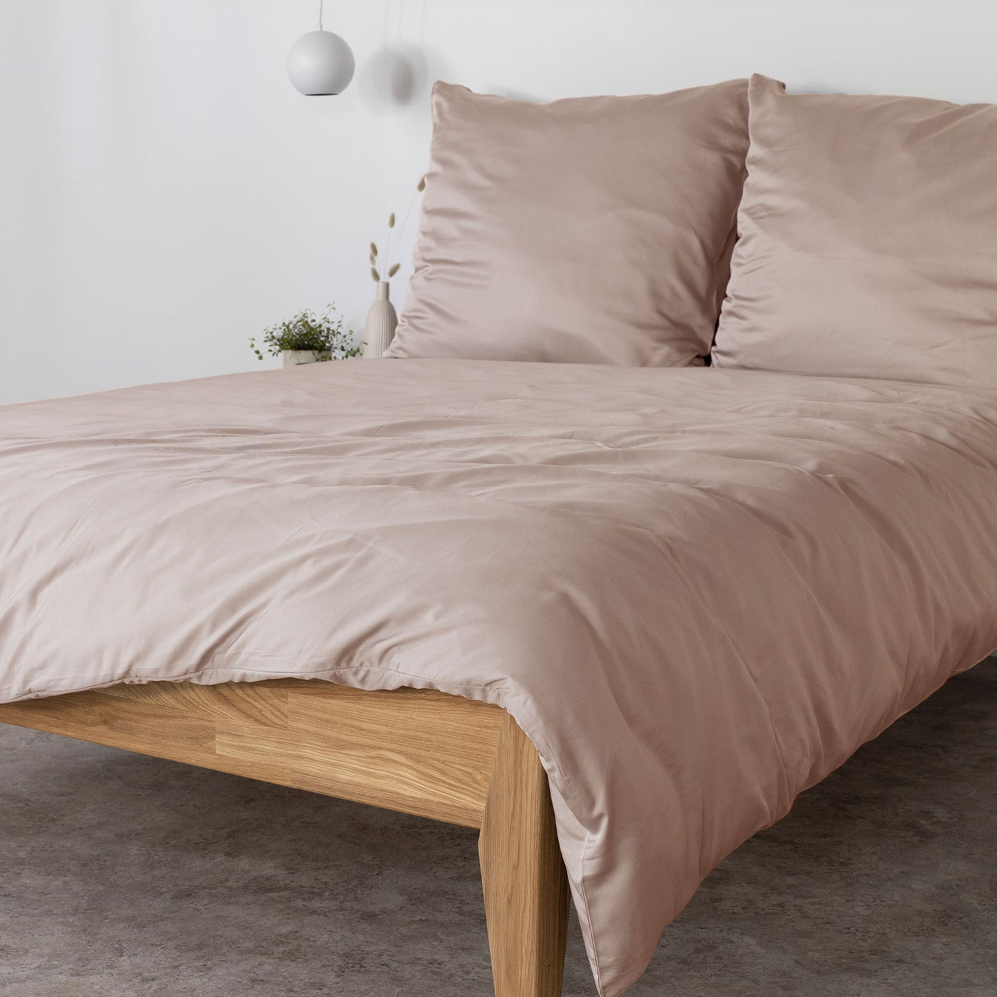 Bambus Lyocell Bettwäsche-Set Beige 200x200 / 80x80 (2 Stk)