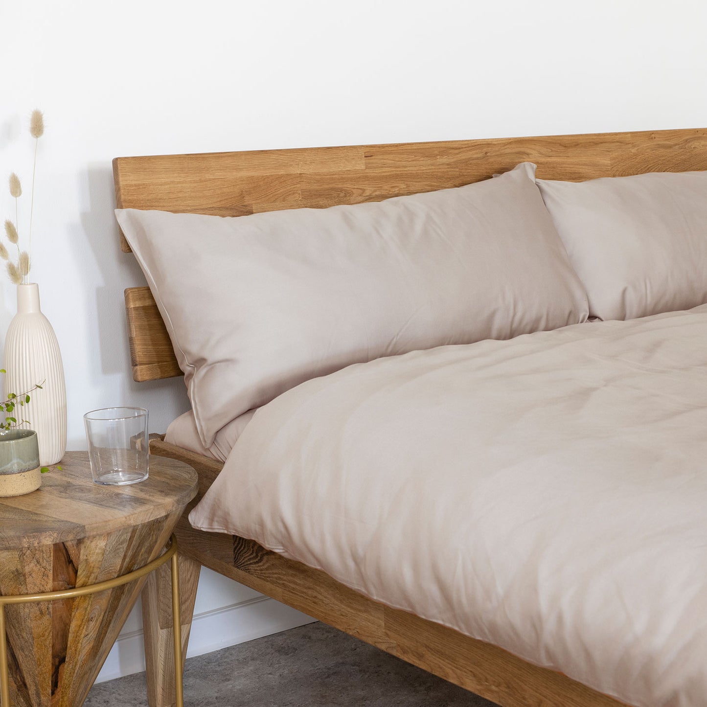 Bambus Lyocell Kopfkissenbezug Beige 80x40