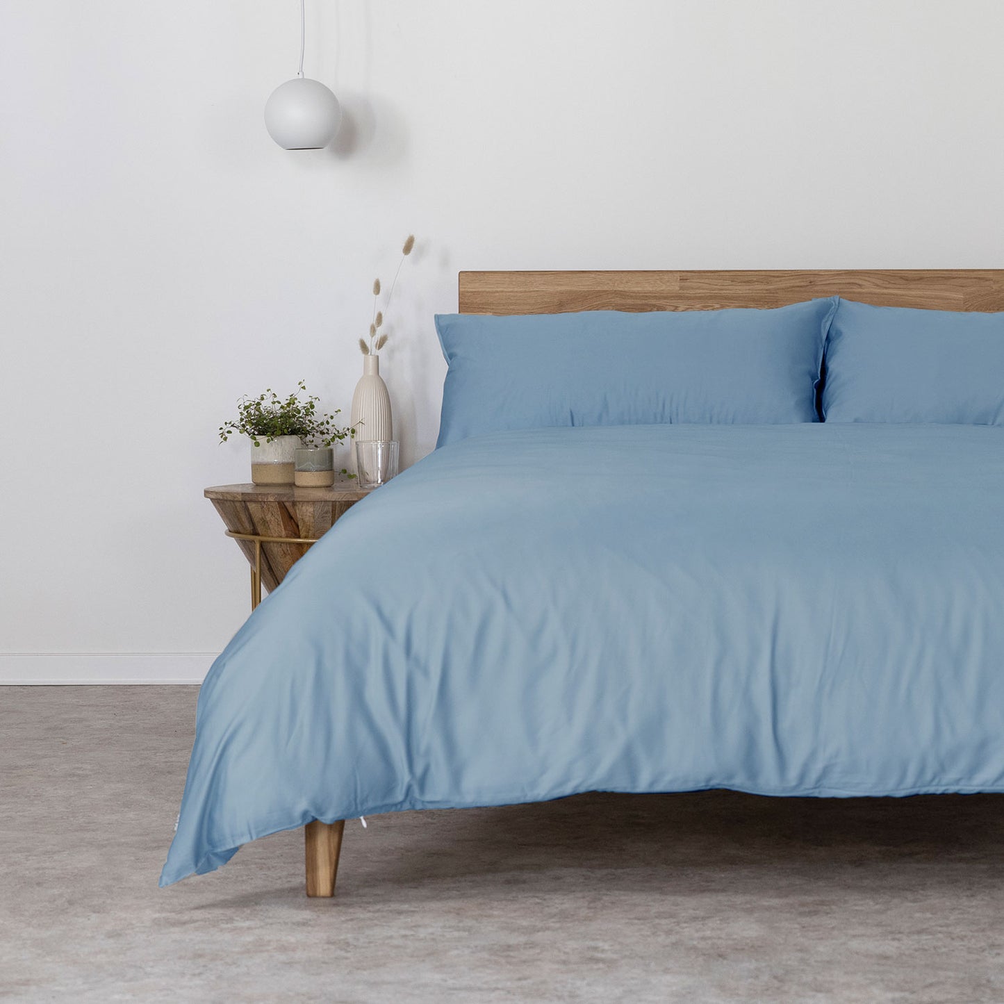 Bambus Lyocell Kopfkissenbezug Blau 80x40