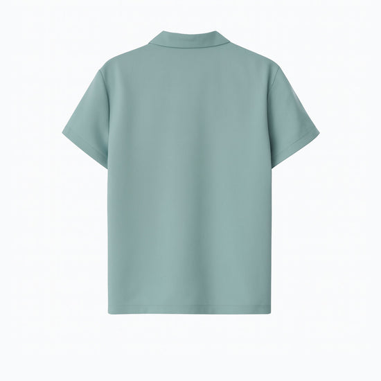 Kurzarm Pyjama-Oberteil Damen aus Bambus Lyocell Salbei