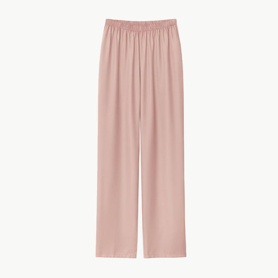 Lange Pyjamahose Damen aus Bambus Lyocell Puder