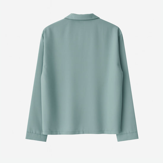 Langarm Pyjama-Oberteil Damen aus Bambus Lyocell Salbei