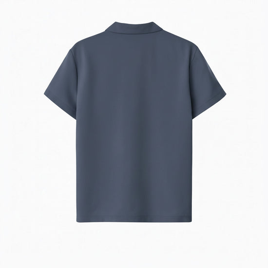 Kurzarm Pyjama-Oberteil Damen aus Bambus Lyocell Dunkelblau