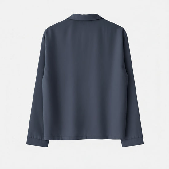 Langarm Pyjama-Oberteil Damen aus Bambus Lyocell Dunkelblau