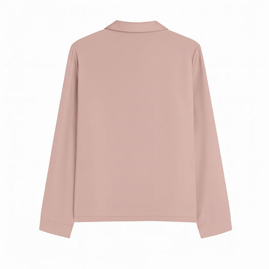 Langarm Pyjama-Oberteil Damen aus Bambus Lyocell Puder