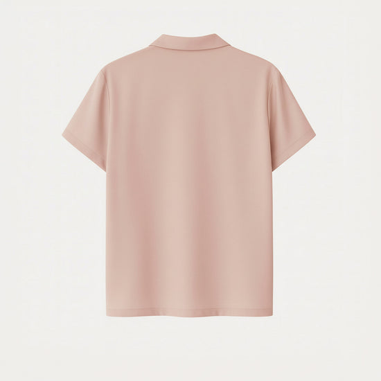 Kurzarm Pyjama-Oberteil Damen aus Bambus Lyocell Puder
