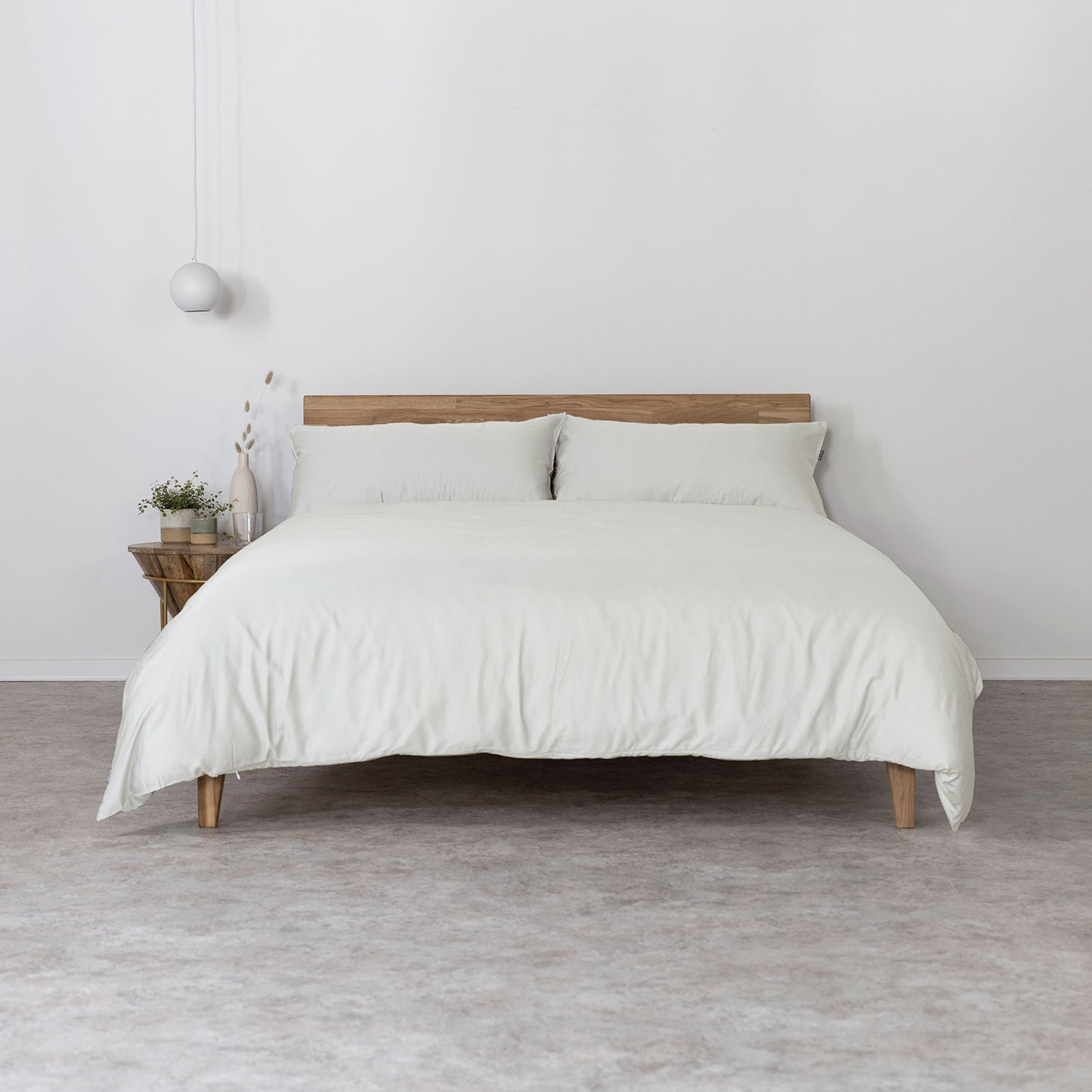 Bambus Lyocell Bettwäsche-Set Creme 240x220 / 80x40 (2 Stk)