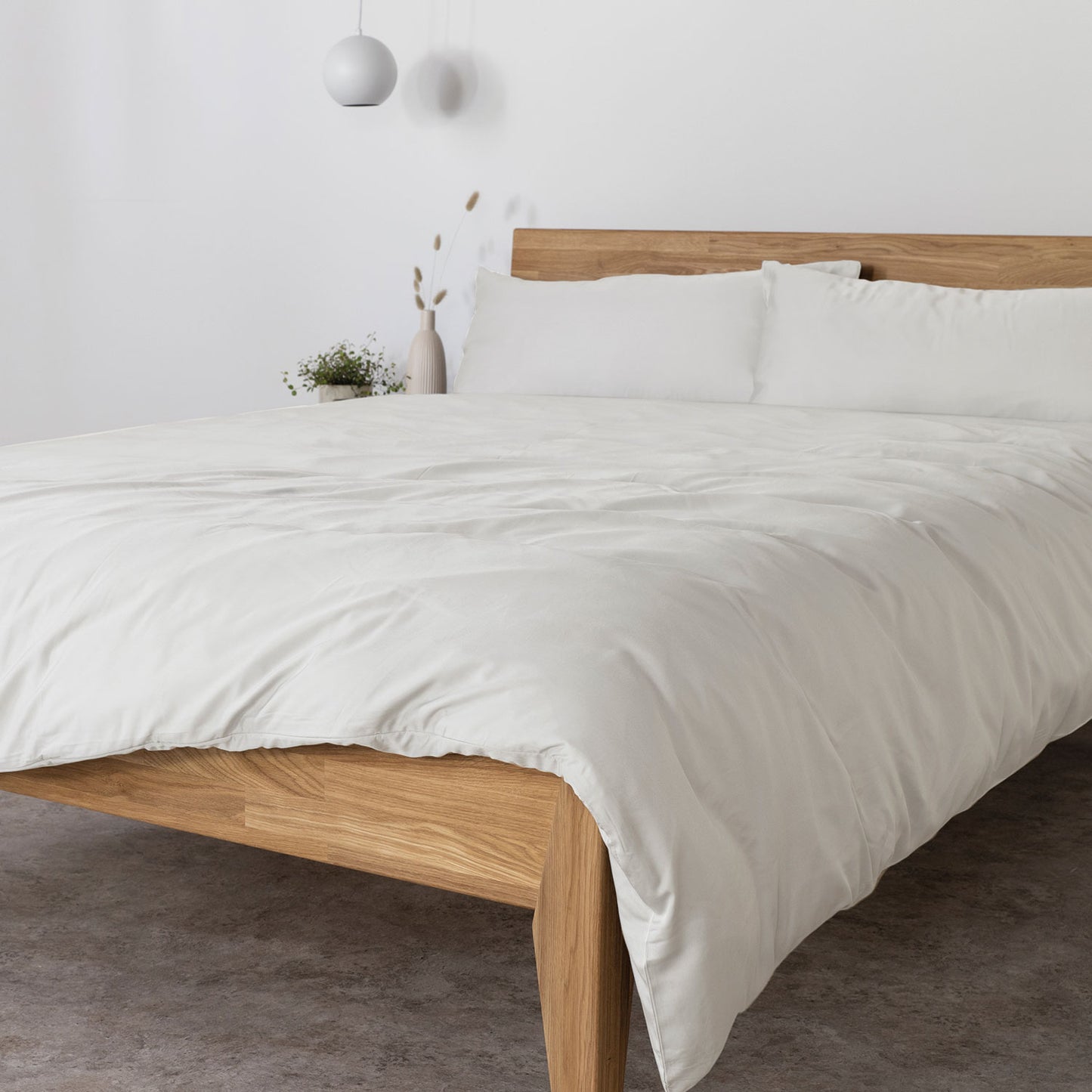 Bambus Lyocell Bettwäsche-Set Creme 240x220 / 80x40 (2 Stk)