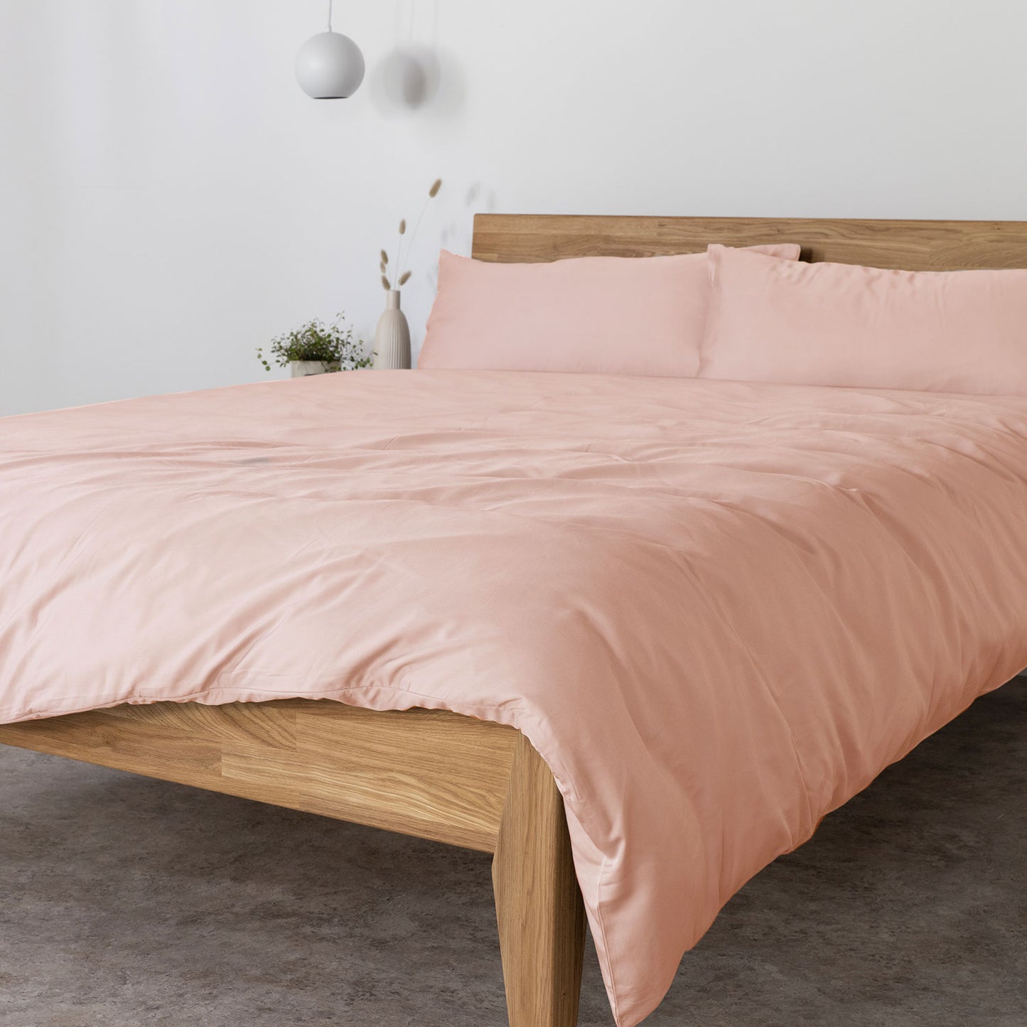 Bambus Lyocell Bettwäsche-Set Puder 240x220 / 60x40 (2 Stk)