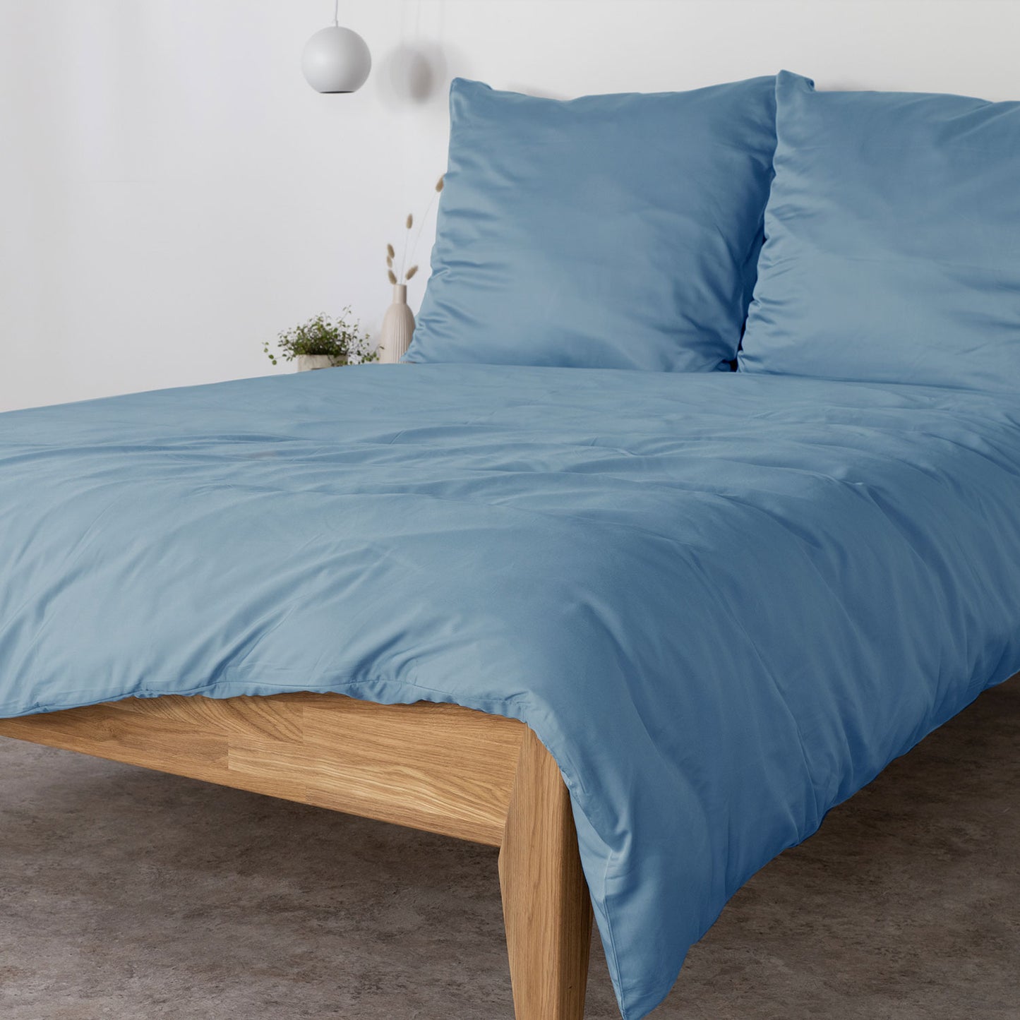 Bambus Lyocell Bettwäsche-Set Blau 240x220 / 80x80 (2 Stk)