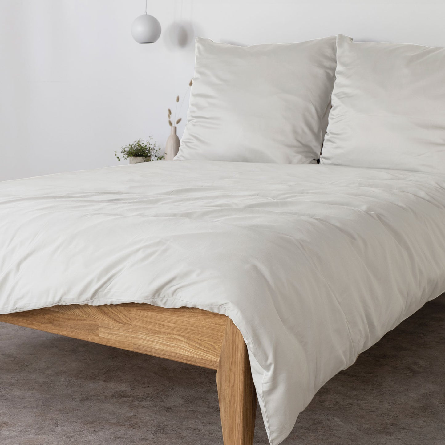 Bambus Lyocell Bettwäsche-Set Creme 240x220 / 80x80 (2 Stk)