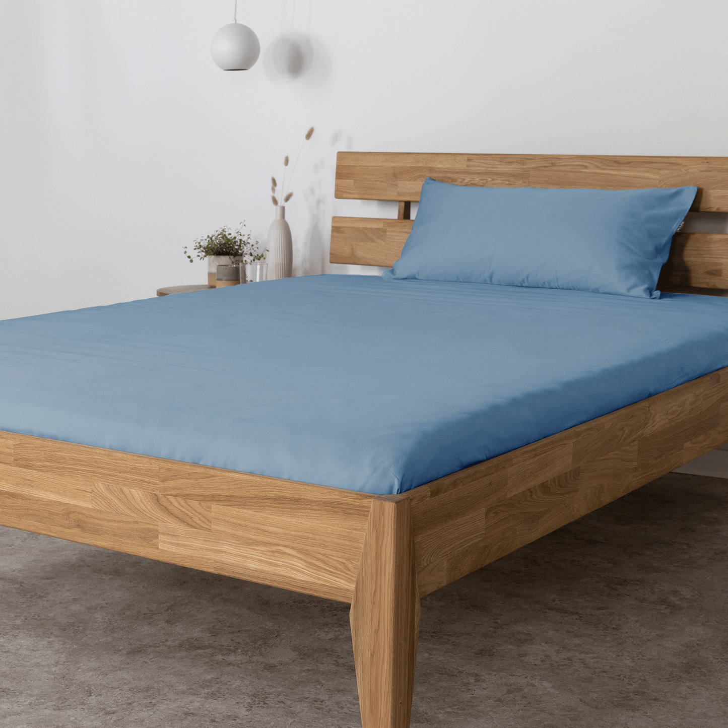 Bambus Lyocell Spannbettlaken Blau 90x200