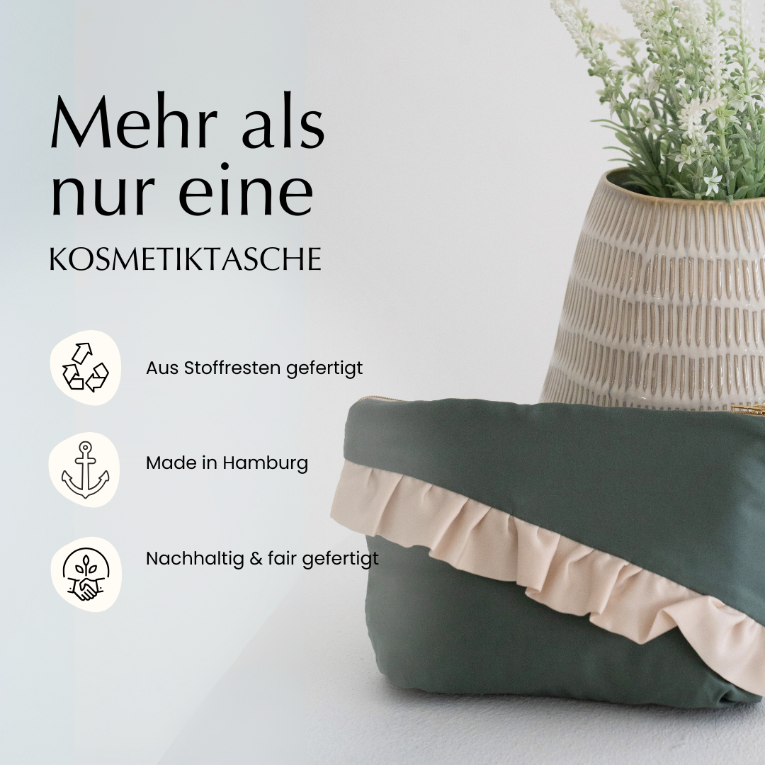 Bambus Lyocell Kosmetiktasche Dunkelgrün