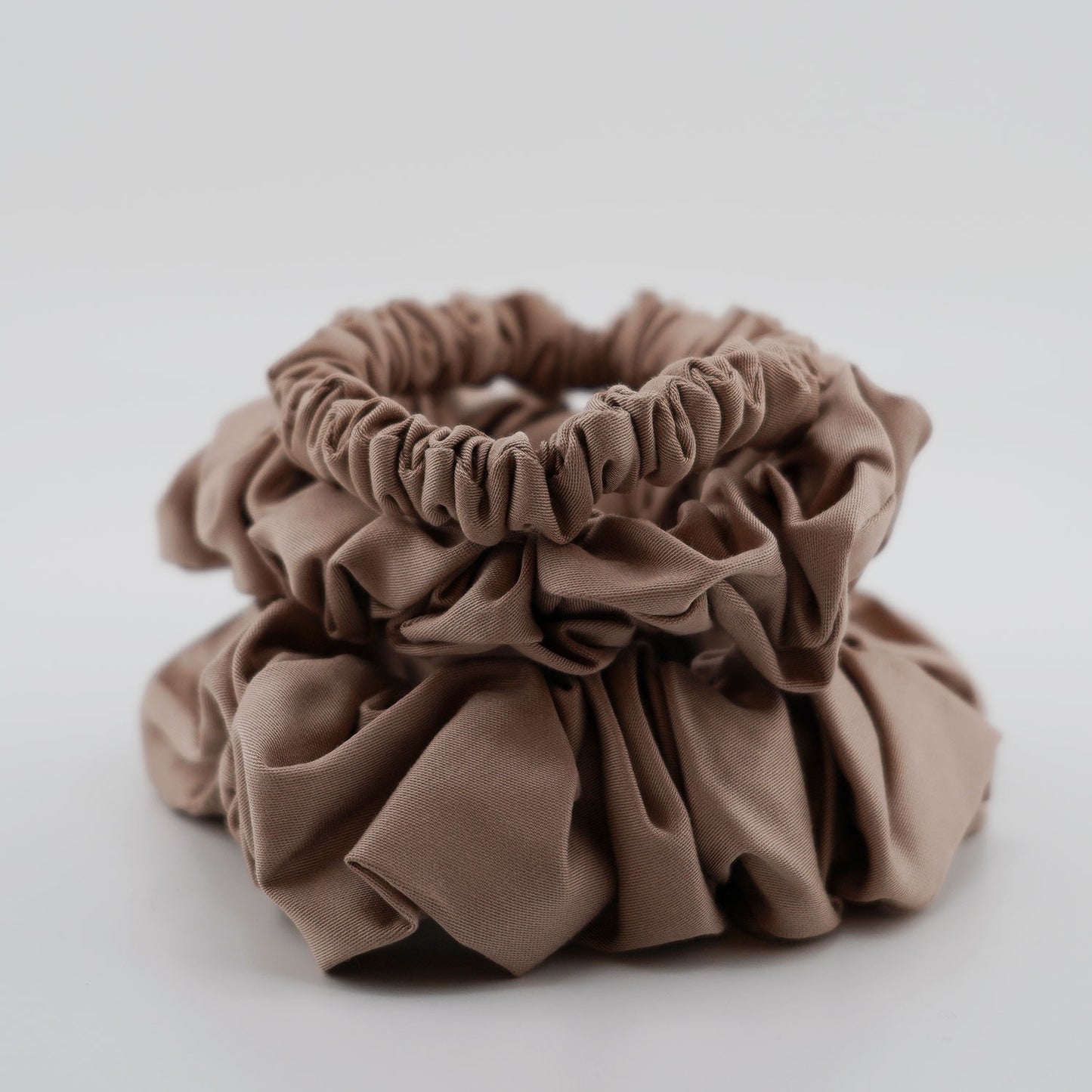 Bambus Lyocell Scrunchie-Set in Beige