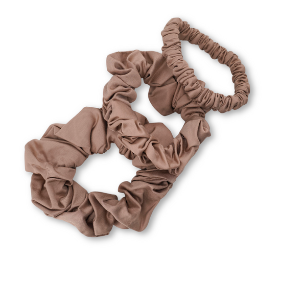 Bambus Lyocell Scrunchie-Set in Beige