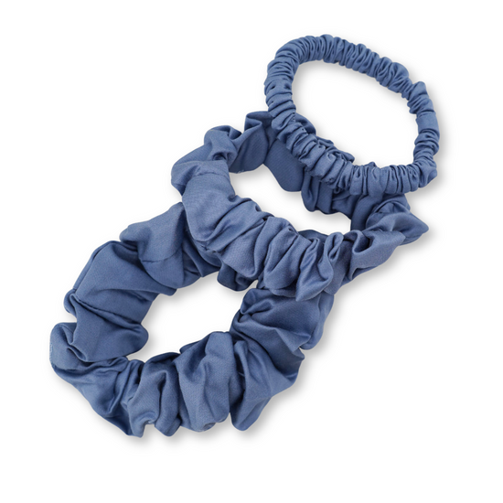 Bambus Lyocell Scrunchie-Set in Blau