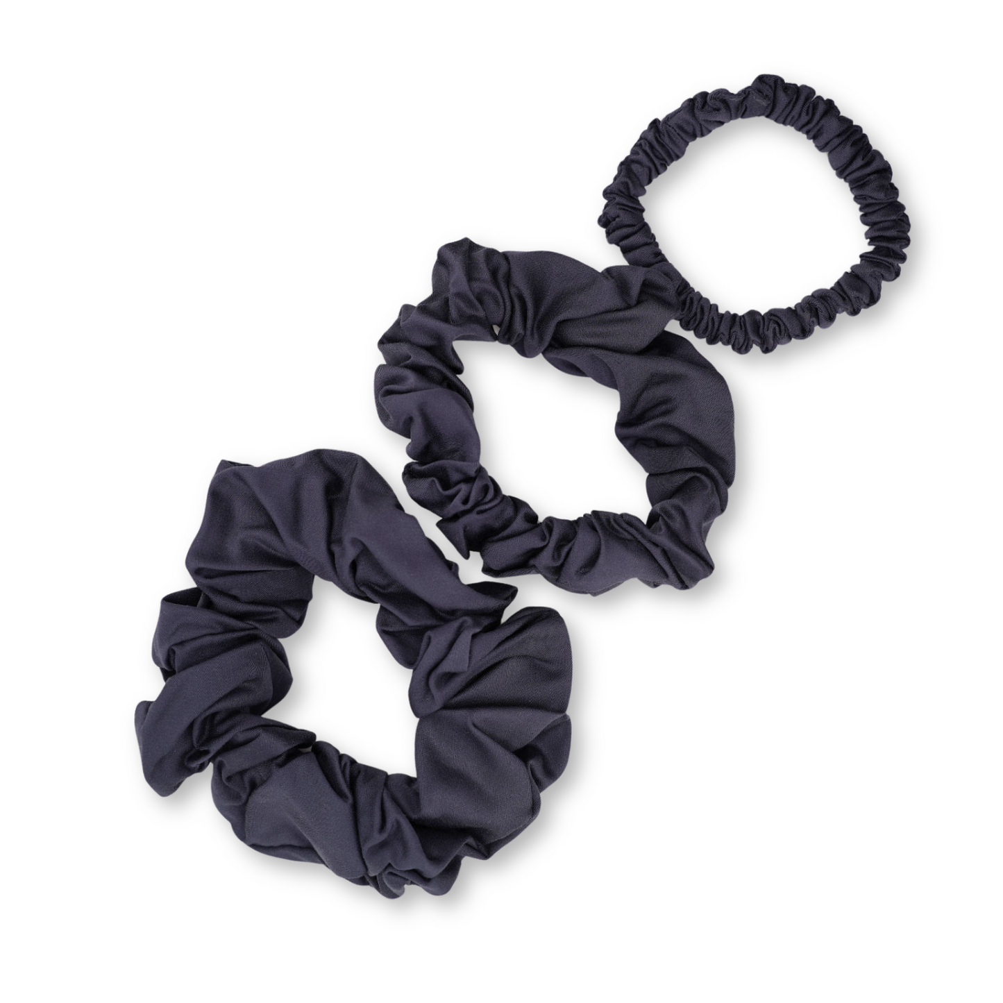 Bambus Lyocell Scrunchie-Set in Dunkelblau