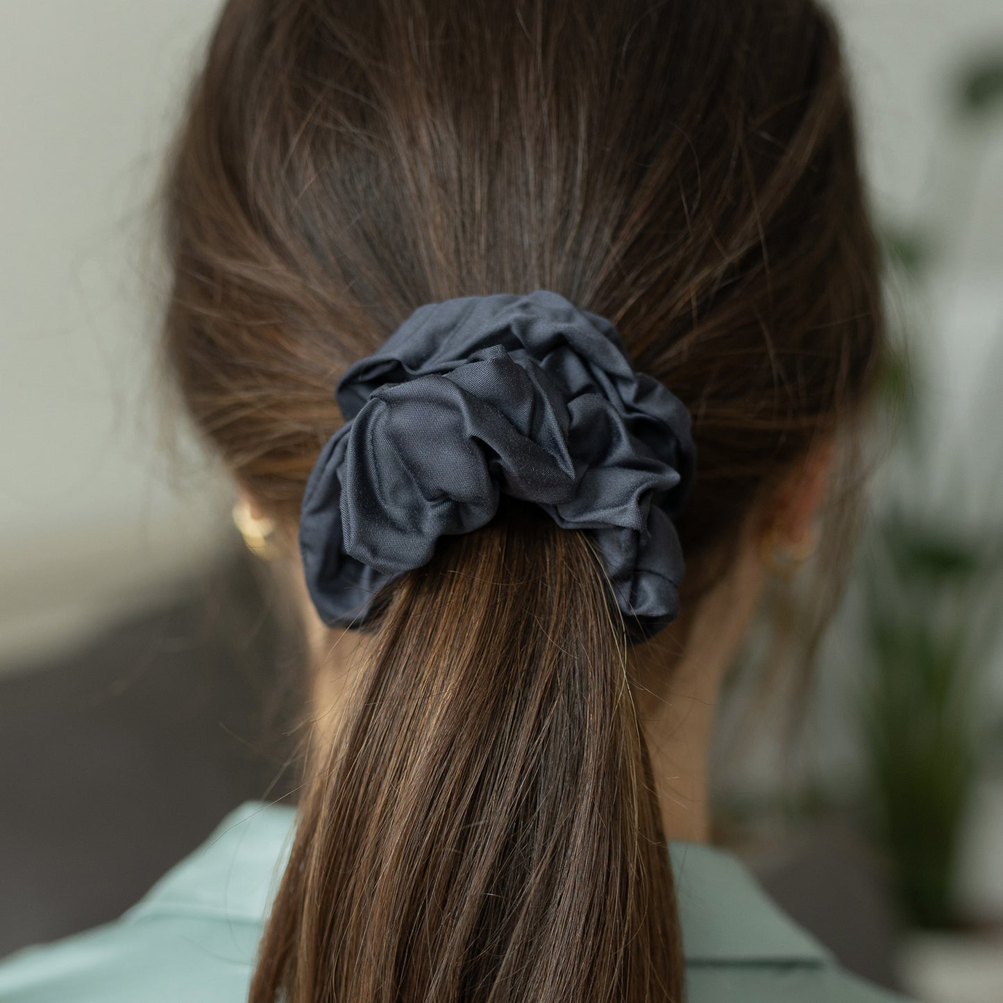 Bambus Lyocell Scrunchie-Set in Dunkelblau