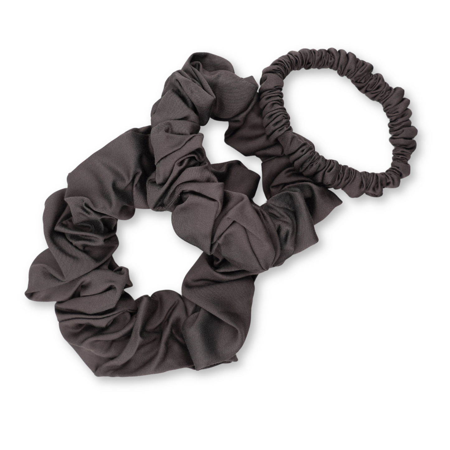 Bambus Lyocell Scrunchie-Set in Dunkelgrau