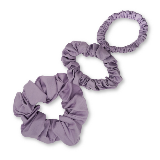 Bambus Lyocell Scrunchie-Set in Flieder