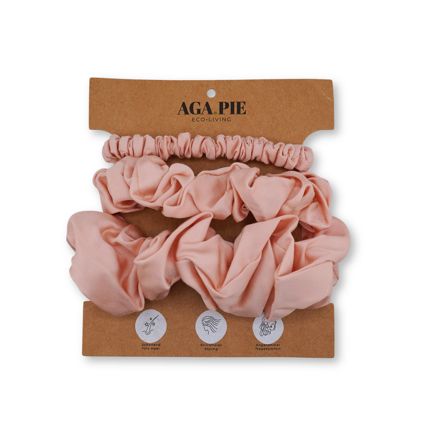 Bambus Lyocell Scrunchie-Set in Puder