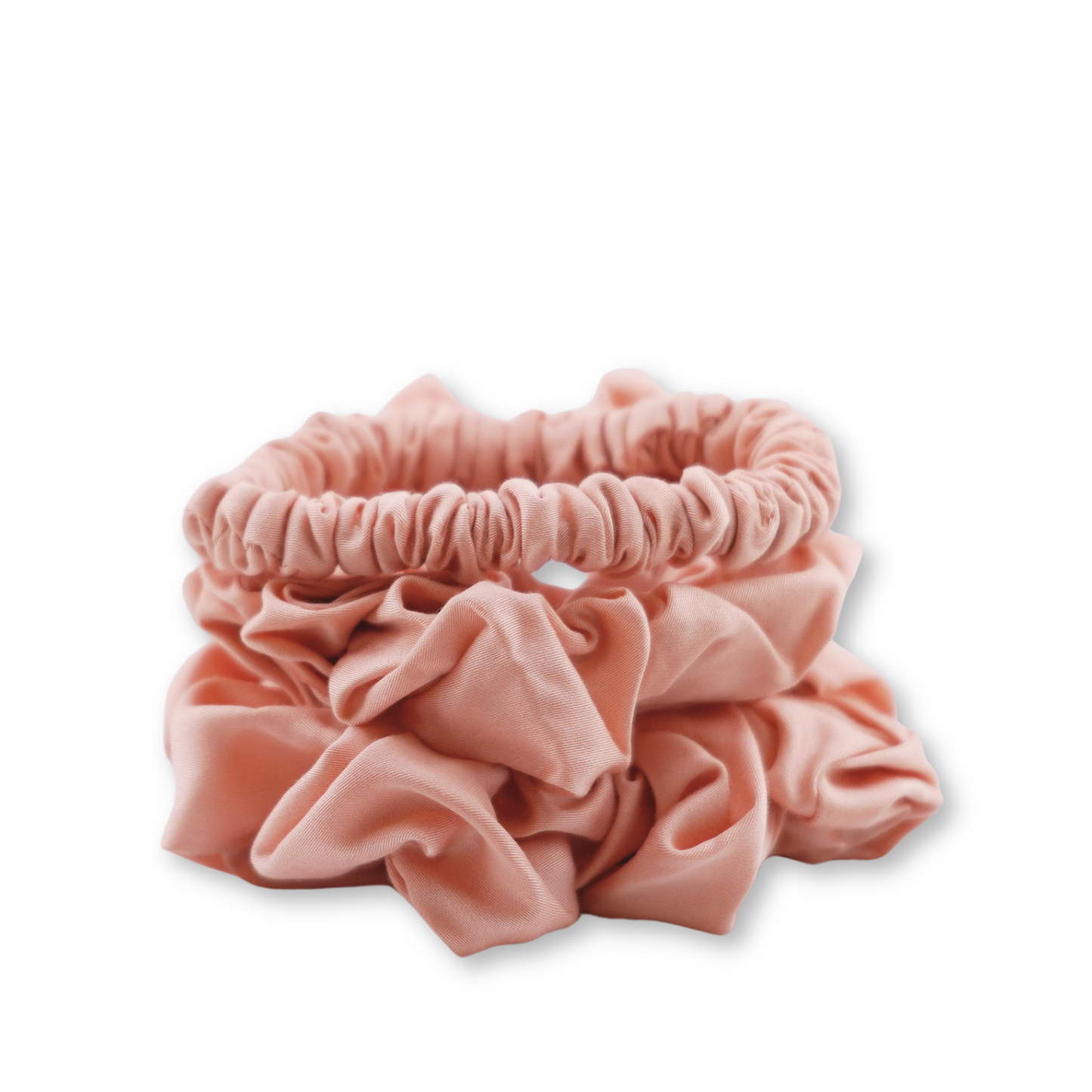 Bambus Lyocell Scrunchie-Set in Puder