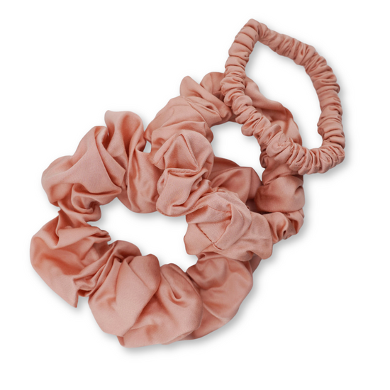 Bambus Lyocell Scrunchie-Set in Puder