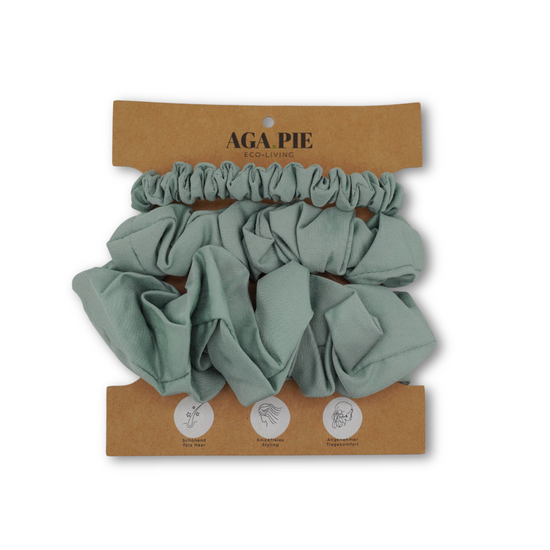 Bambus Lyocell Scrunchie-Set in Salbei