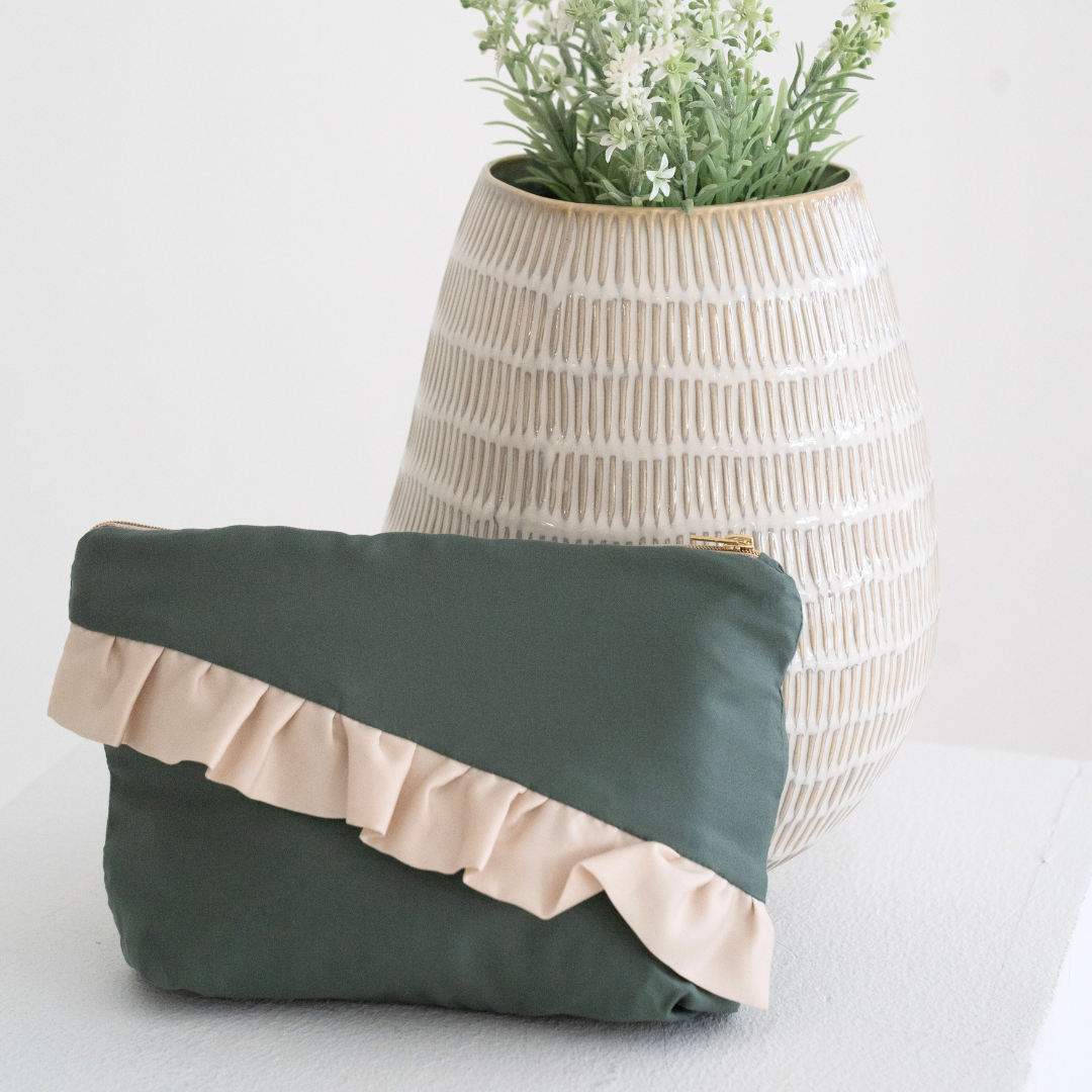 Bambus Lyocell Kosmetiktasche Dunkelgrün
