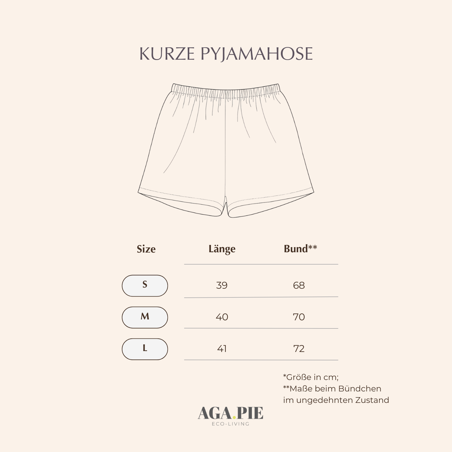 Pyjama-Shorts Damen aus Bambus Lyocell Puder