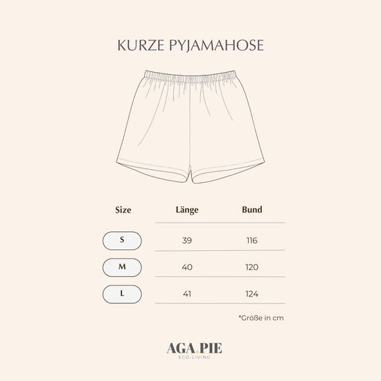 Pyjama-Shorts Damen aus Bambus Lyocell Salbei